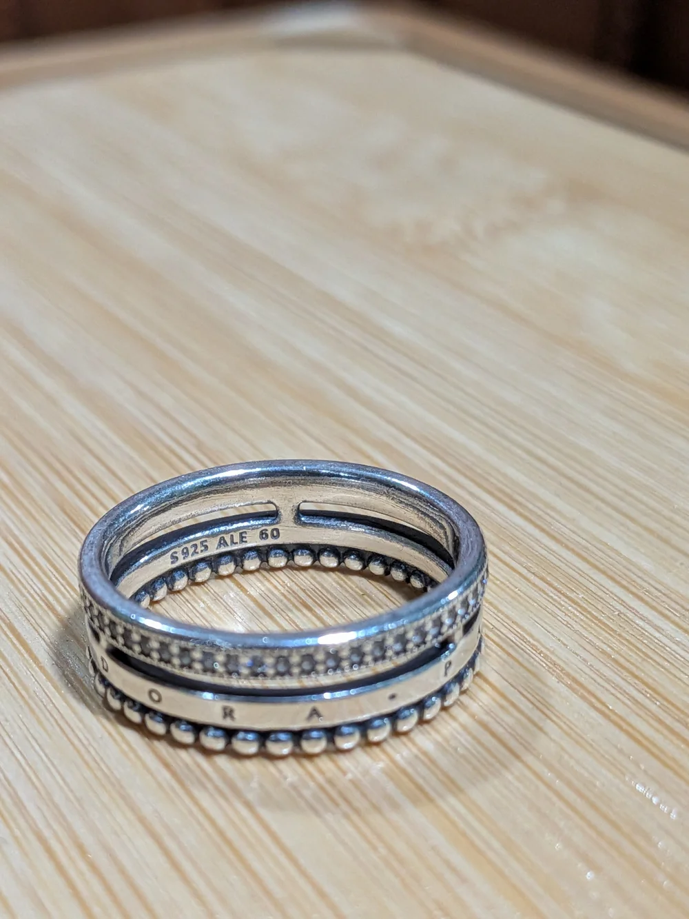 Pandora: Signature Logo Pavé & Beads Ring